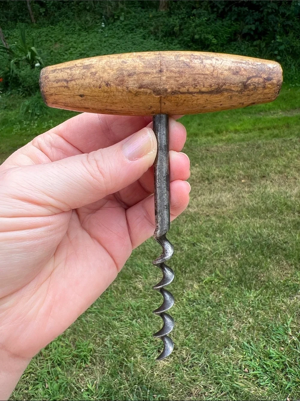 Antique Williamson’s Corkscrew Wood T Handle Bottle Opener